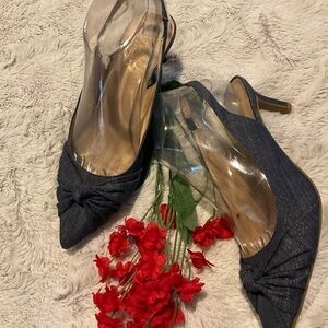 FRANCO Sarto Denim Sling Back Heels